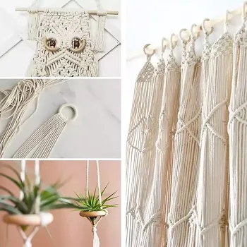 مجموعة تعليق حائط من الماكراميه،Macrame Wall Hanging Kit