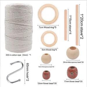 مجموعة تعليق حائط من الماكراميه،Macrame Wall Hanging Kit