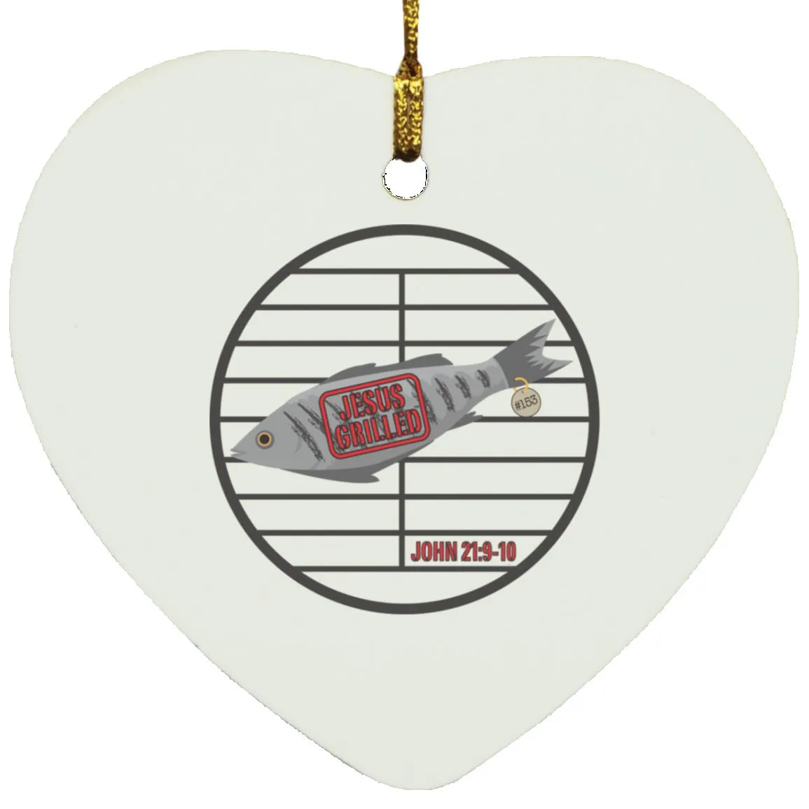 153 Fish - Heart Ornament