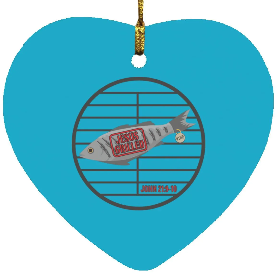 153 Fish - Heart Ornament