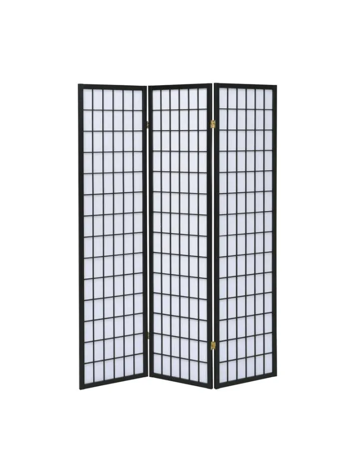 3-panel Folding Screen Black and White