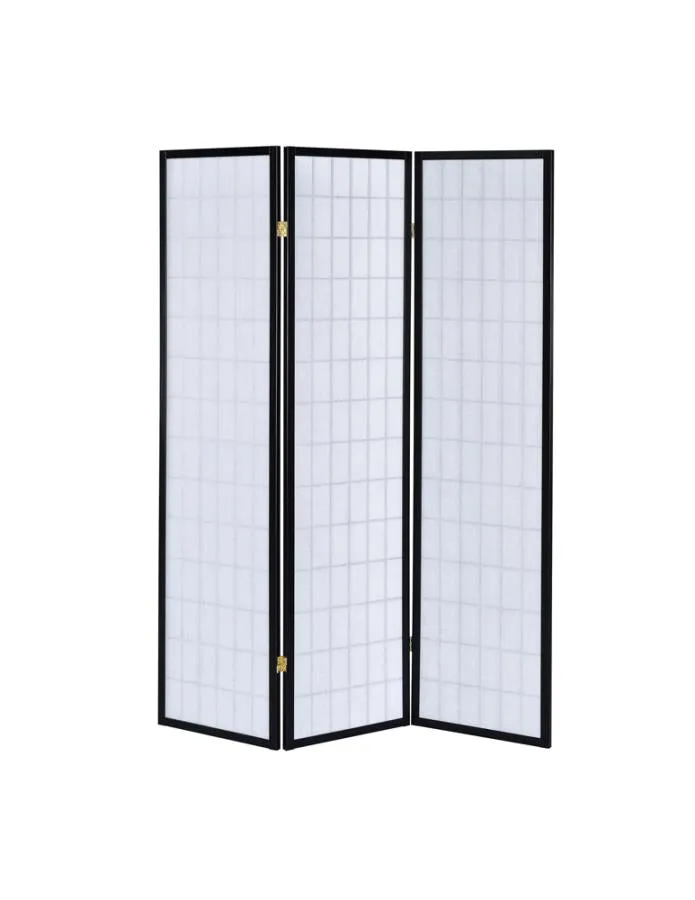 3-panel Folding Screen Black and White
