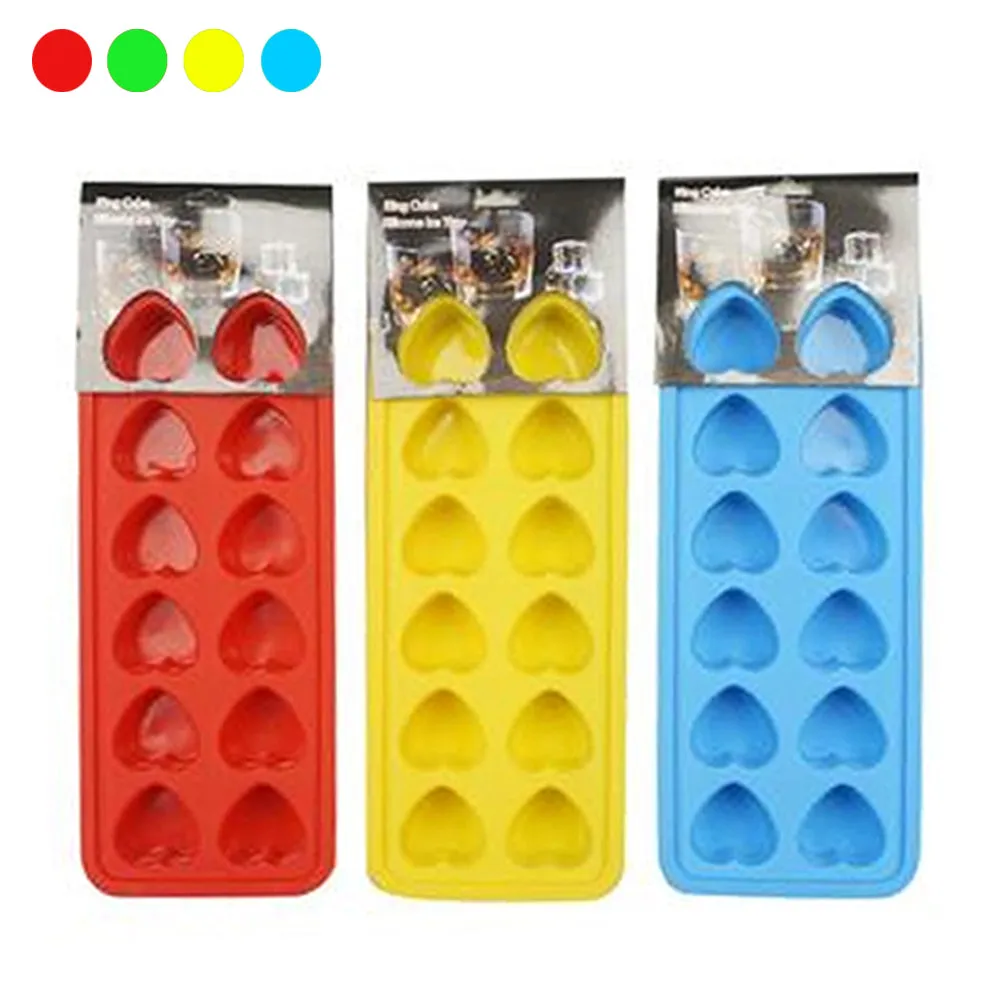 6 Silicone Ice Tray Heart Shaped Cube Maker Jelly Chocolate Cake Mold Party New