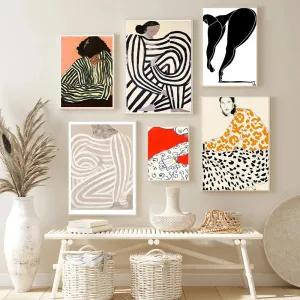 Abstract Lines Figure Canvas Printings Home Decor poster
