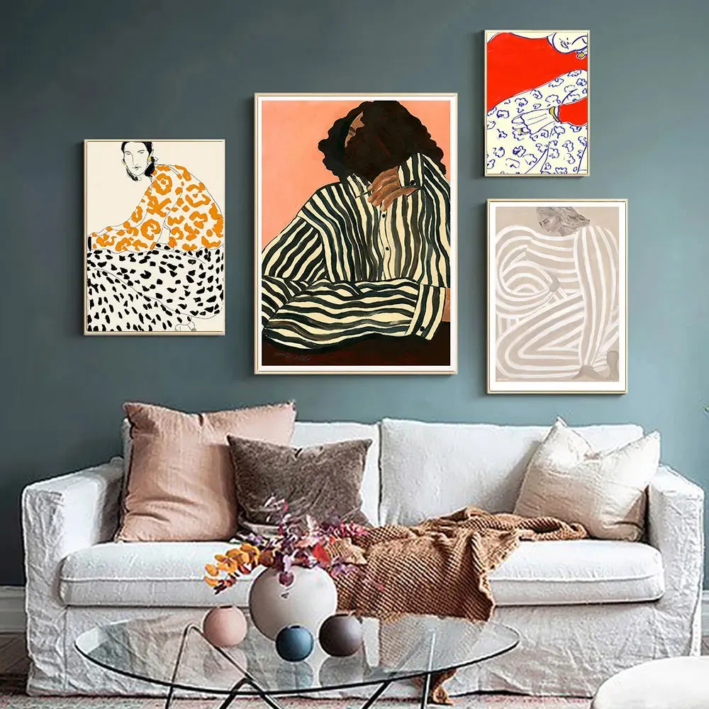 Abstract Lines Figure Canvas Printings Home Decor poster