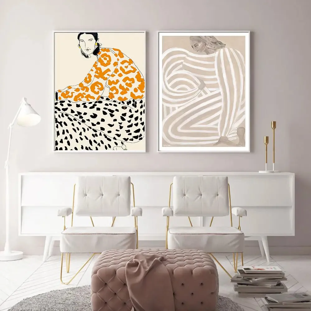 Abstract Lines Figure Canvas Printings Home Decor poster