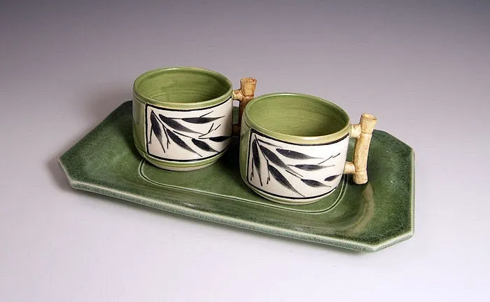 Bamboo Teacups with Tray