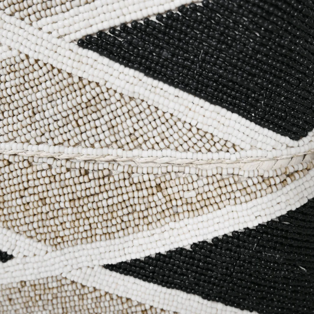 Beaded Basket | Sand/Black 30cm