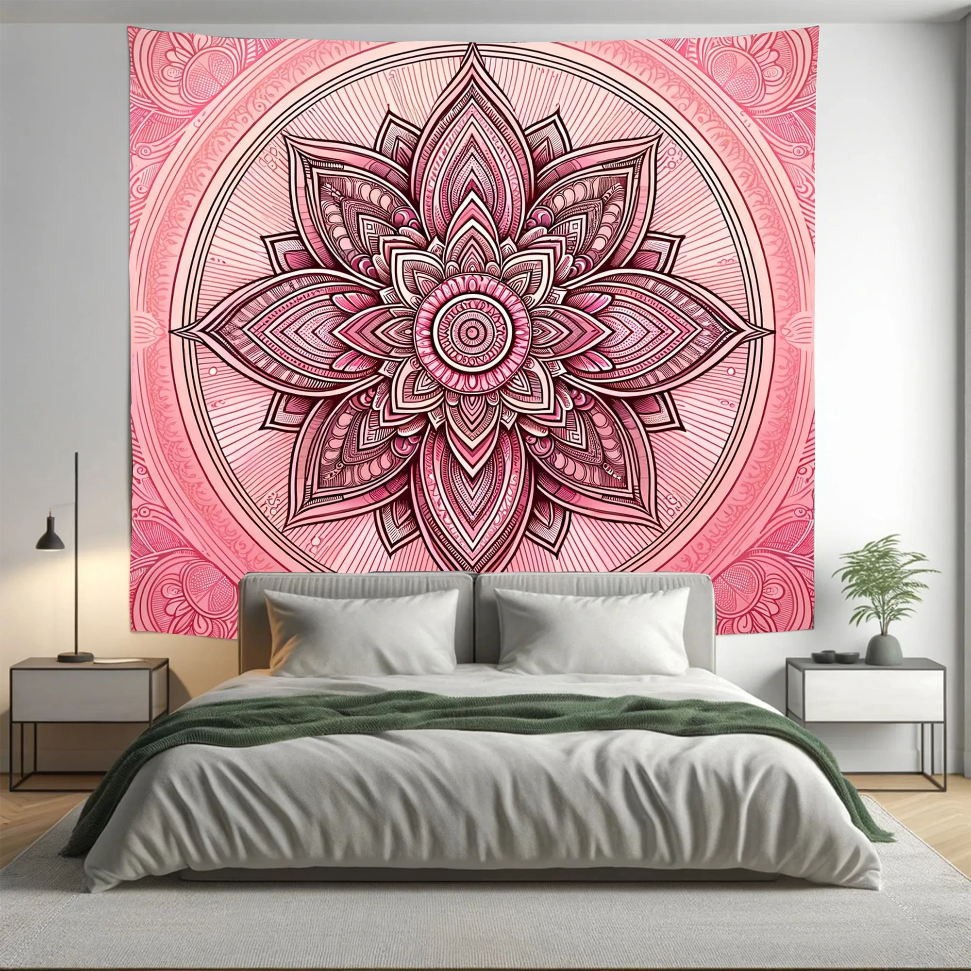 Bohemian Blushing Flesh Indian Mandala Tapestry Psychedelic Wall Hanging Boho Decor