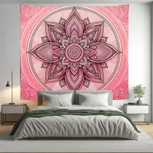 Bohemian Blushing Flesh Indian Mandala Tapestry Psychedelic Wall Hanging Boho Decor