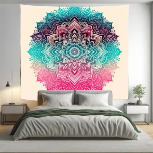 Bohemian Ultramarine Indian Mandala Tapestry Psychedelic Wall Hanging Boho Decor
