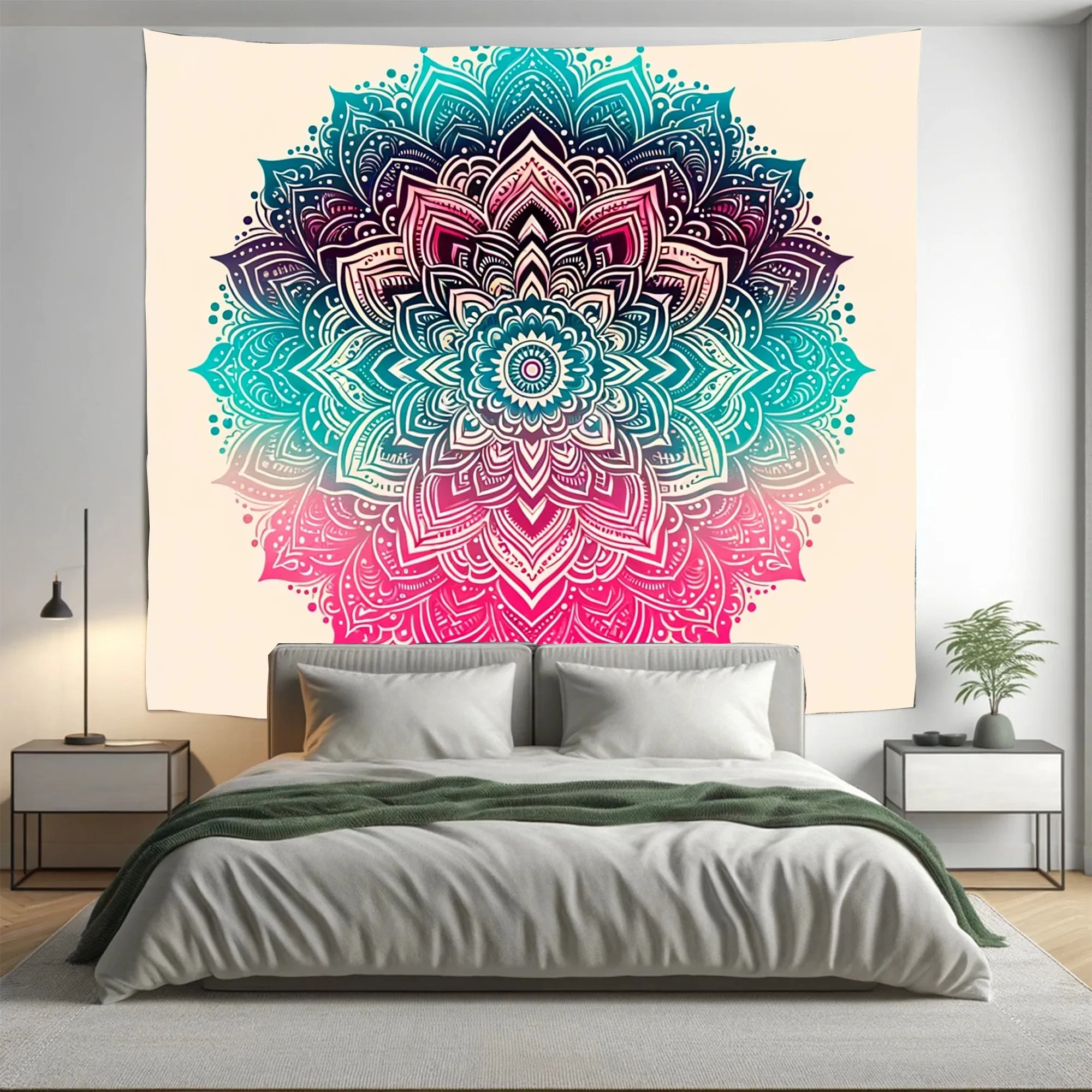 Bohemian Ultramarine Indian Mandala Tapestry Psychedelic Wall Hanging Boho Decor