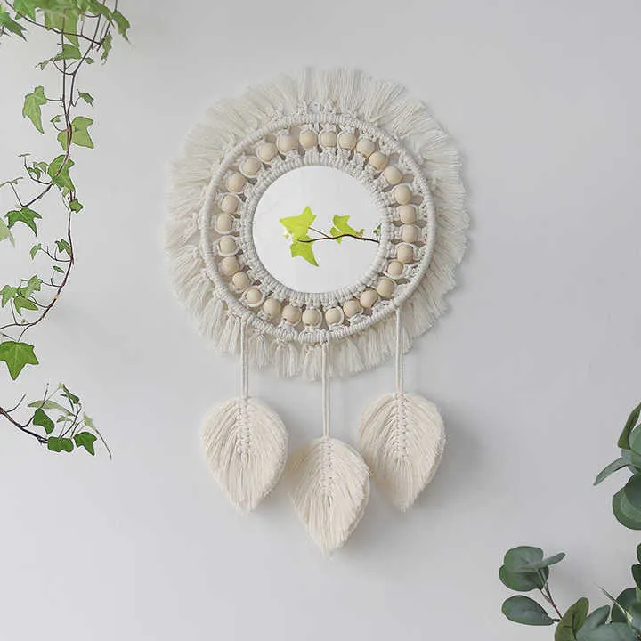 Boho Home Decor Hilo Macrame -ديكور منزلي بوهو مرآه