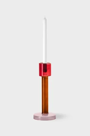 Bole Candle Holder Large (Red/Pink)