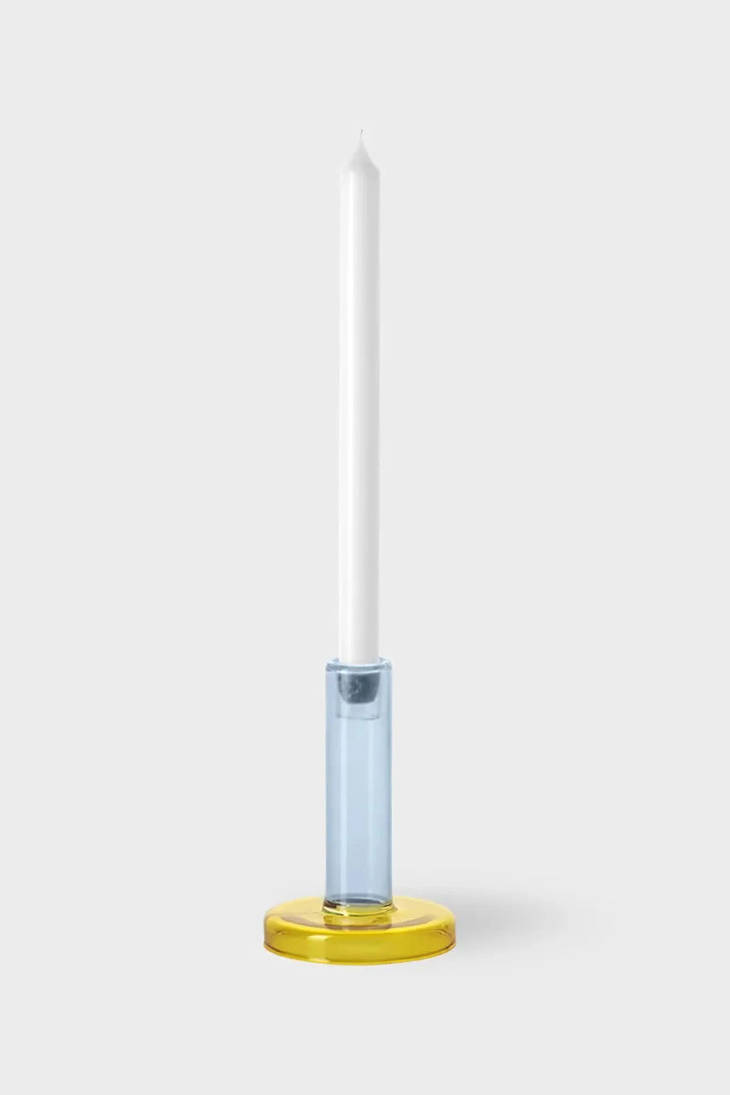 Bole Candle Holder Small (Blue/Yellow)