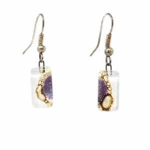 Coffee Bean Design Small Glass Earrings Tili Glass