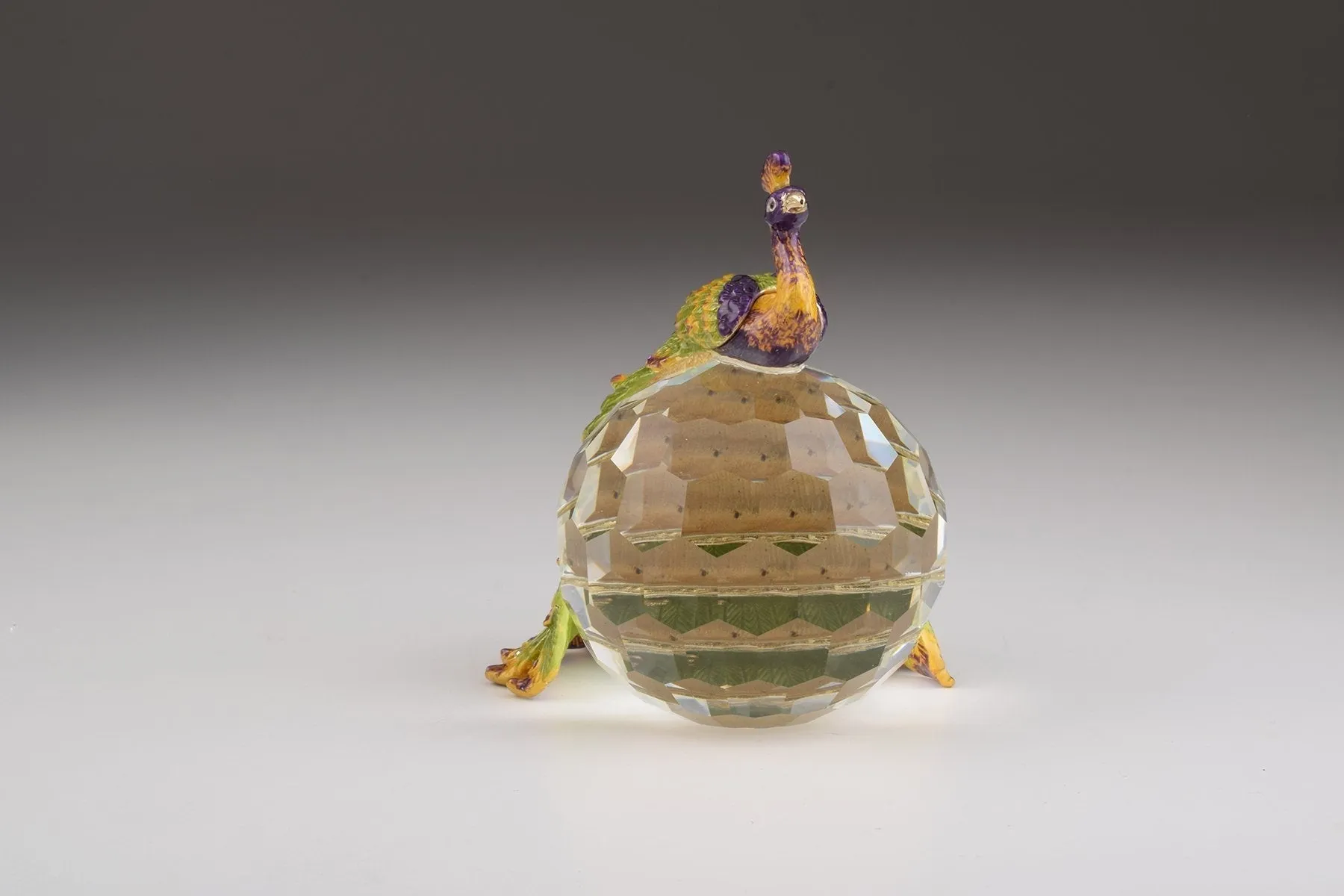Colorful Peacock on Crystal Ball