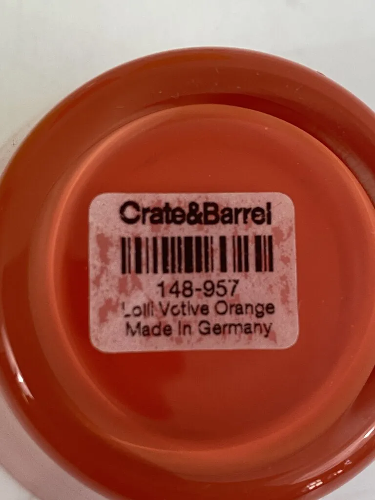 Crate & Barrel Lolli Votive Candle Holders Set of 4 Orange/Lime/Lemon EUC /roh