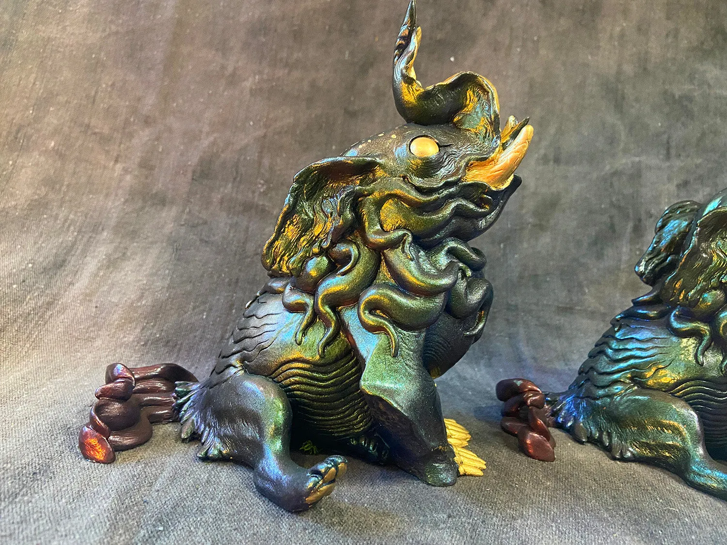 DEEP DISCOUNT- FLAMBOYANT CUTTLEFISH BAKU CAST FIGURE- COLOR SHIFT/GOLD LEAF