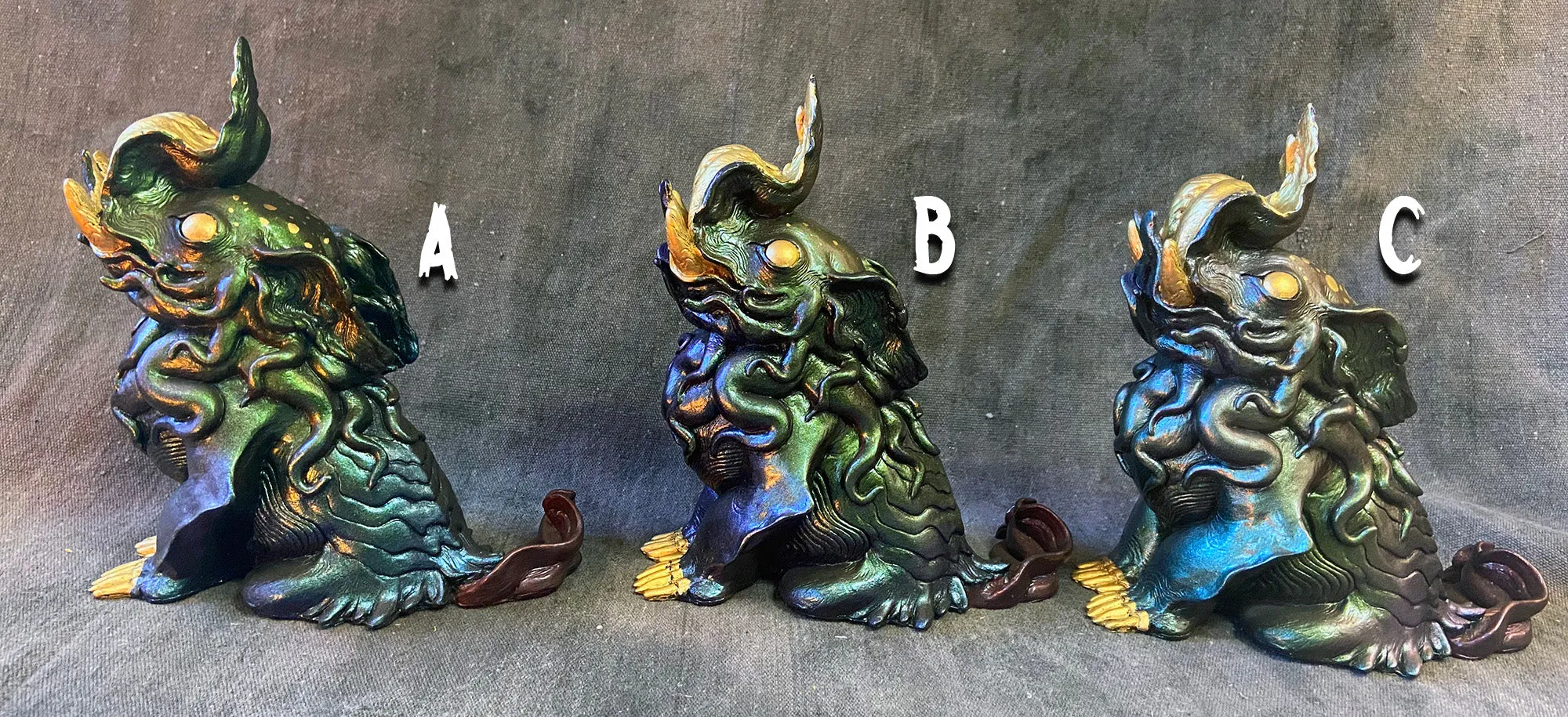 DEEP DISCOUNT- FLAMBOYANT CUTTLEFISH BAKU CAST FIGURE- COLOR SHIFT/GOLD LEAF