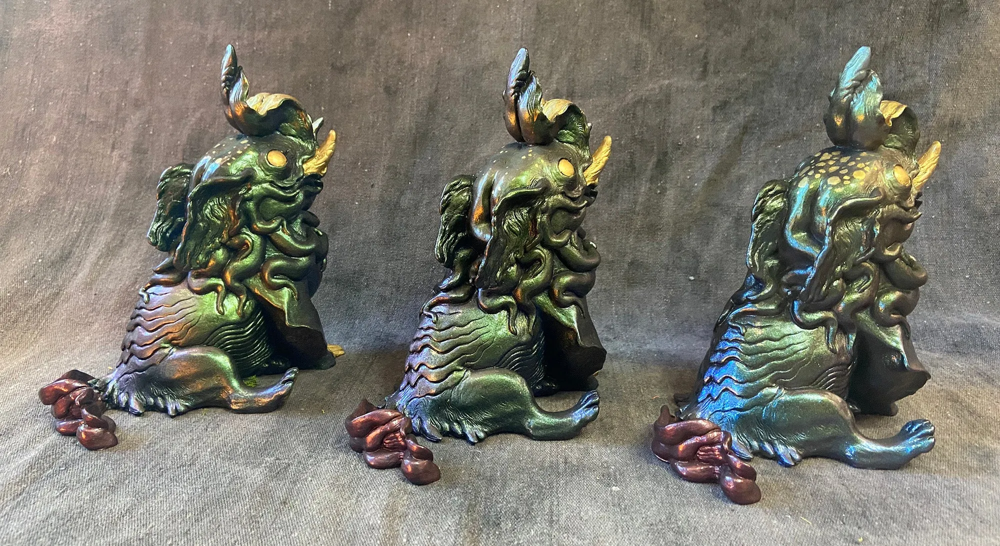 DEEP DISCOUNT- FLAMBOYANT CUTTLEFISH BAKU CAST FIGURE- COLOR SHIFT/GOLD LEAF