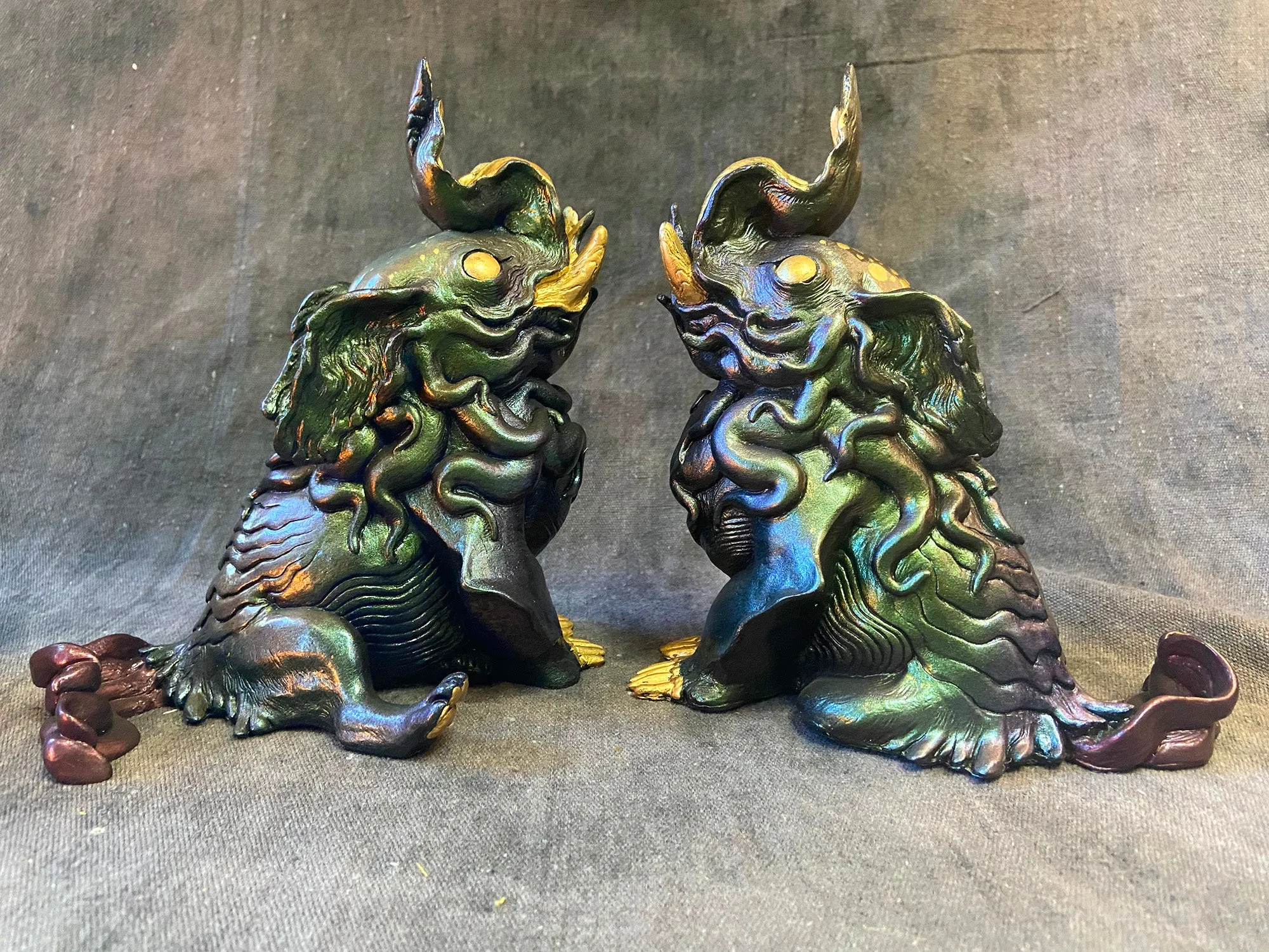DEEP DISCOUNT- FLAMBOYANT CUTTLEFISH BAKU CAST FIGURE- COLOR SHIFT/GOLD LEAF