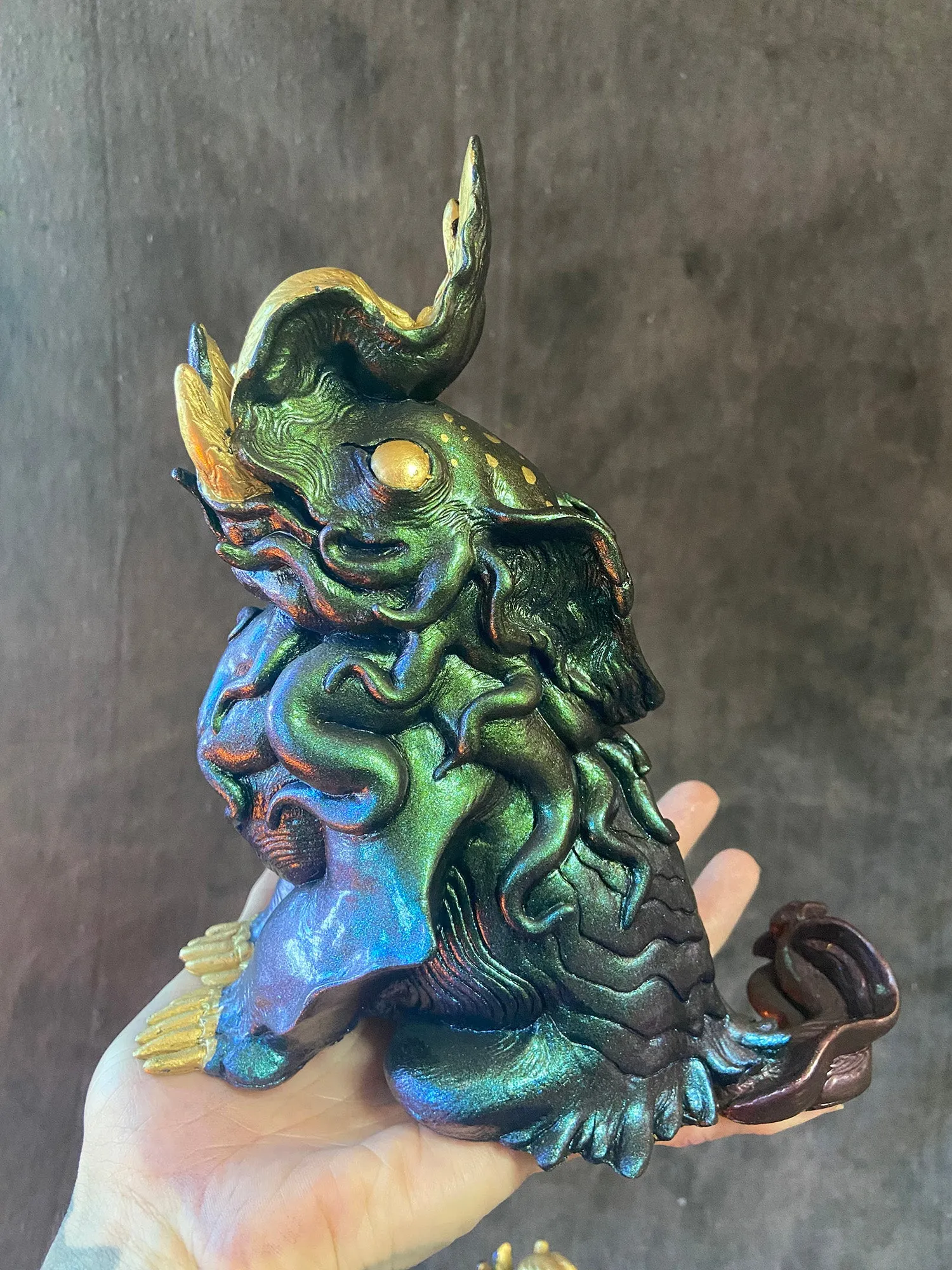 DEEP DISCOUNT- FLAMBOYANT CUTTLEFISH BAKU CAST FIGURE- COLOR SHIFT/GOLD LEAF