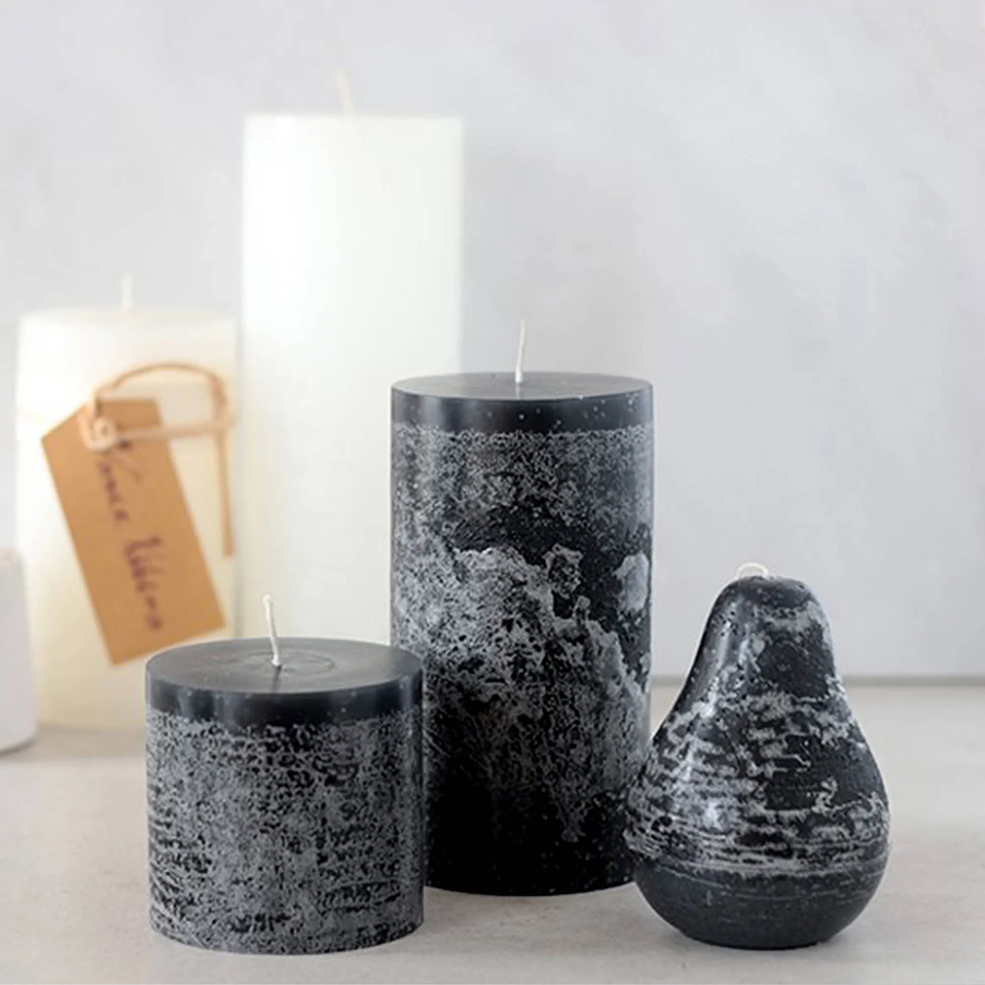 Distressed Black Pear Candle
