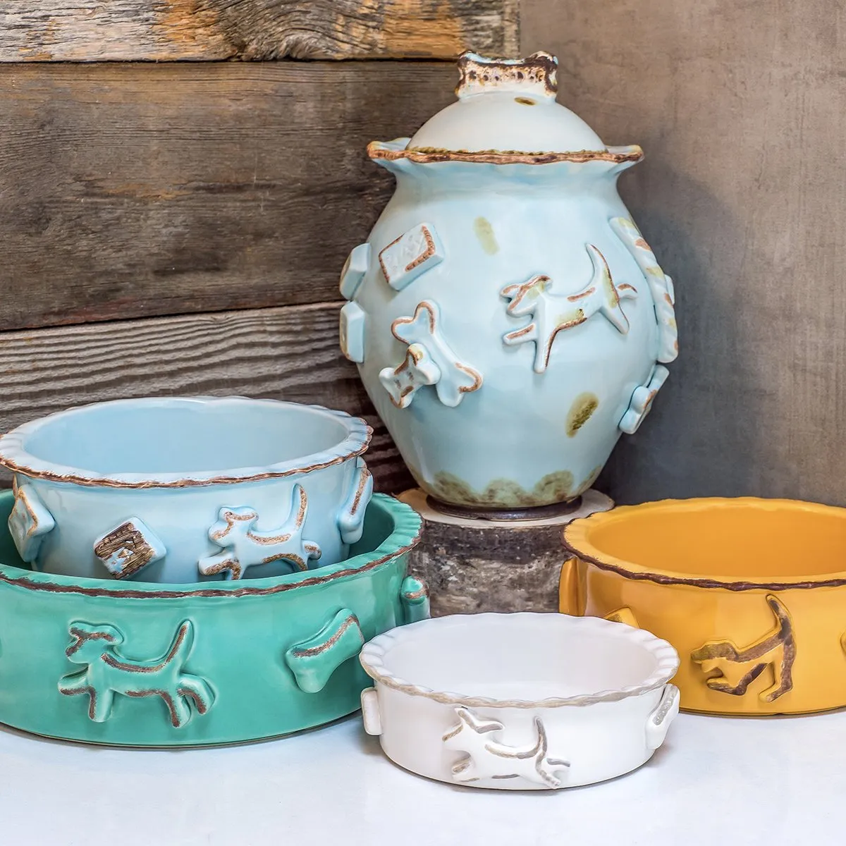 Dog Treat Jar Baby Blue