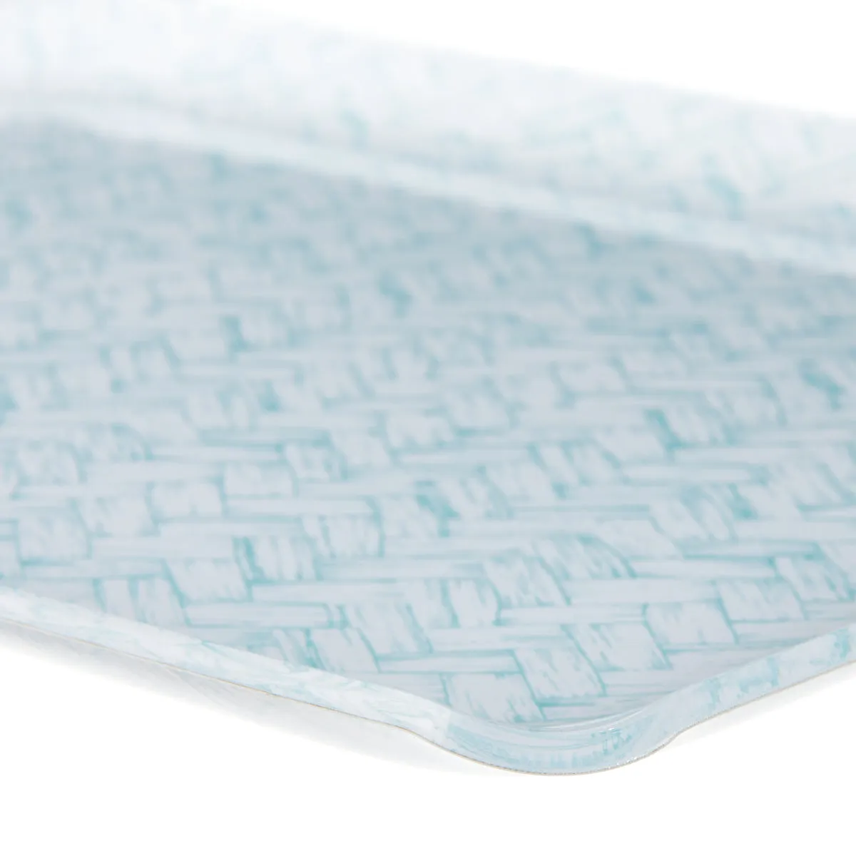 Fabric Tray Medium Basketweave Aqua