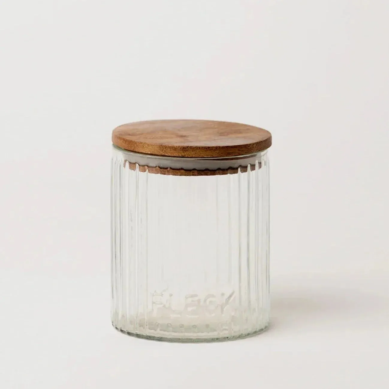 Fluted Glass Storage Jars, Set of 3