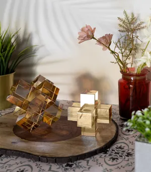 Geo Crystal Sculpture Set - Brown