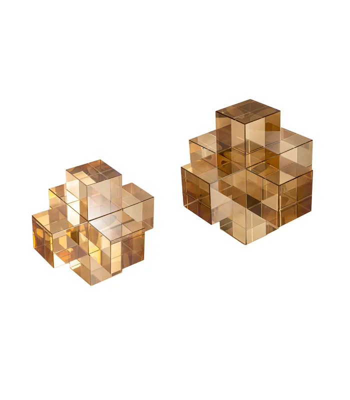 Geo Crystal Sculpture Set - Brown