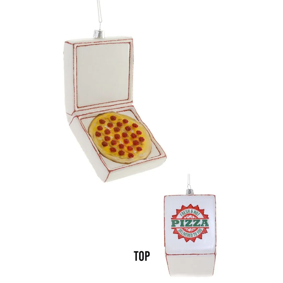 Glass Pizza Delivery Ornament