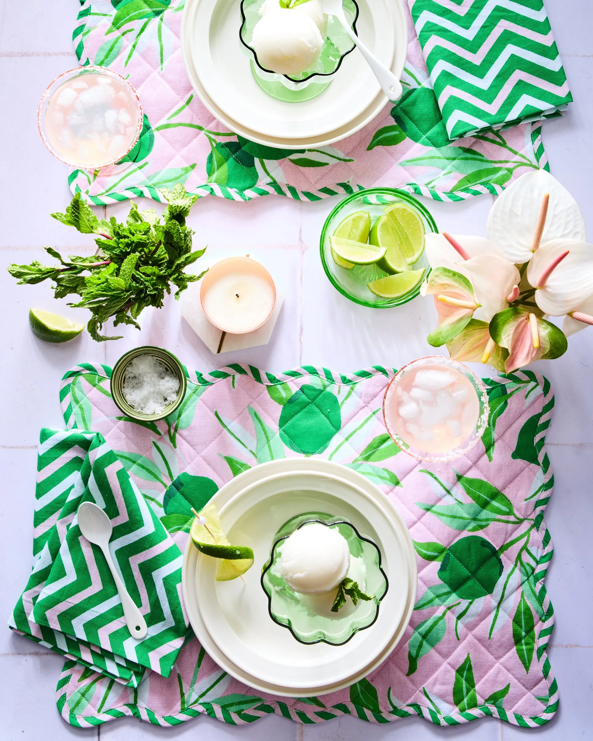 Lime Zest - Dinner Napkins Set Of 4 - Pink Salt