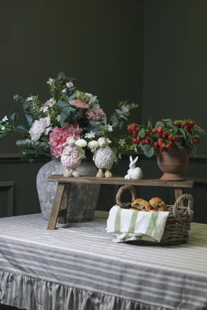 Long Natural Wooden Styling Bench
