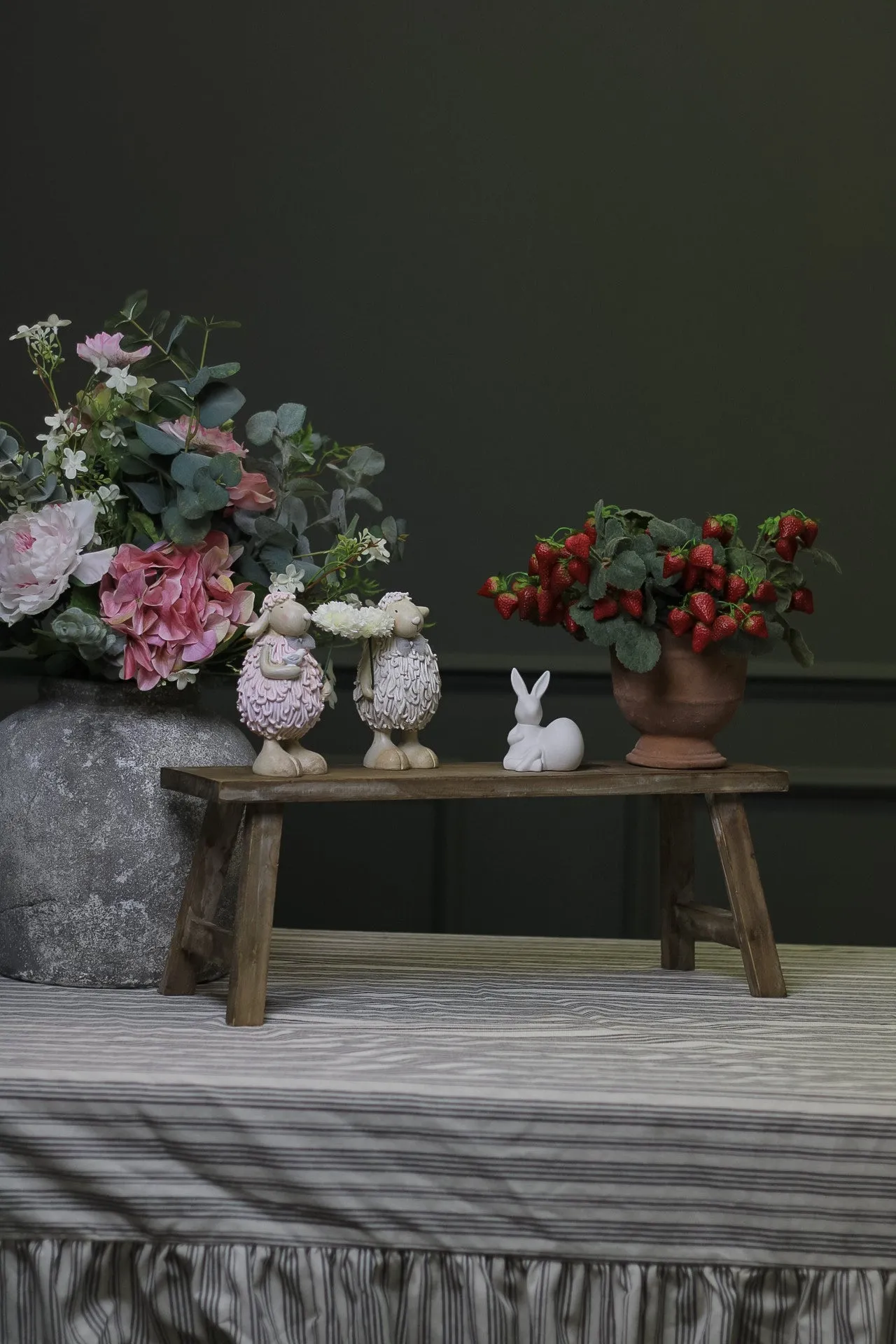 Long Natural Wooden Styling Bench