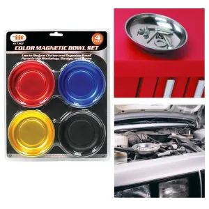 Magnetic Color Parts Bowl Set Assorted Colors 4-Piece Set 4.25" Diameter