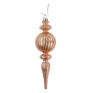 Noel Spindle Glass Ornament-Pink