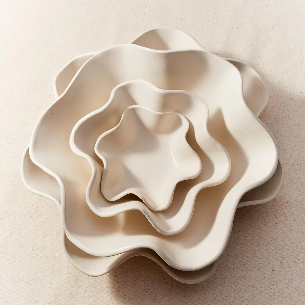 Organic Ceramic Catchall, Large, Blanc