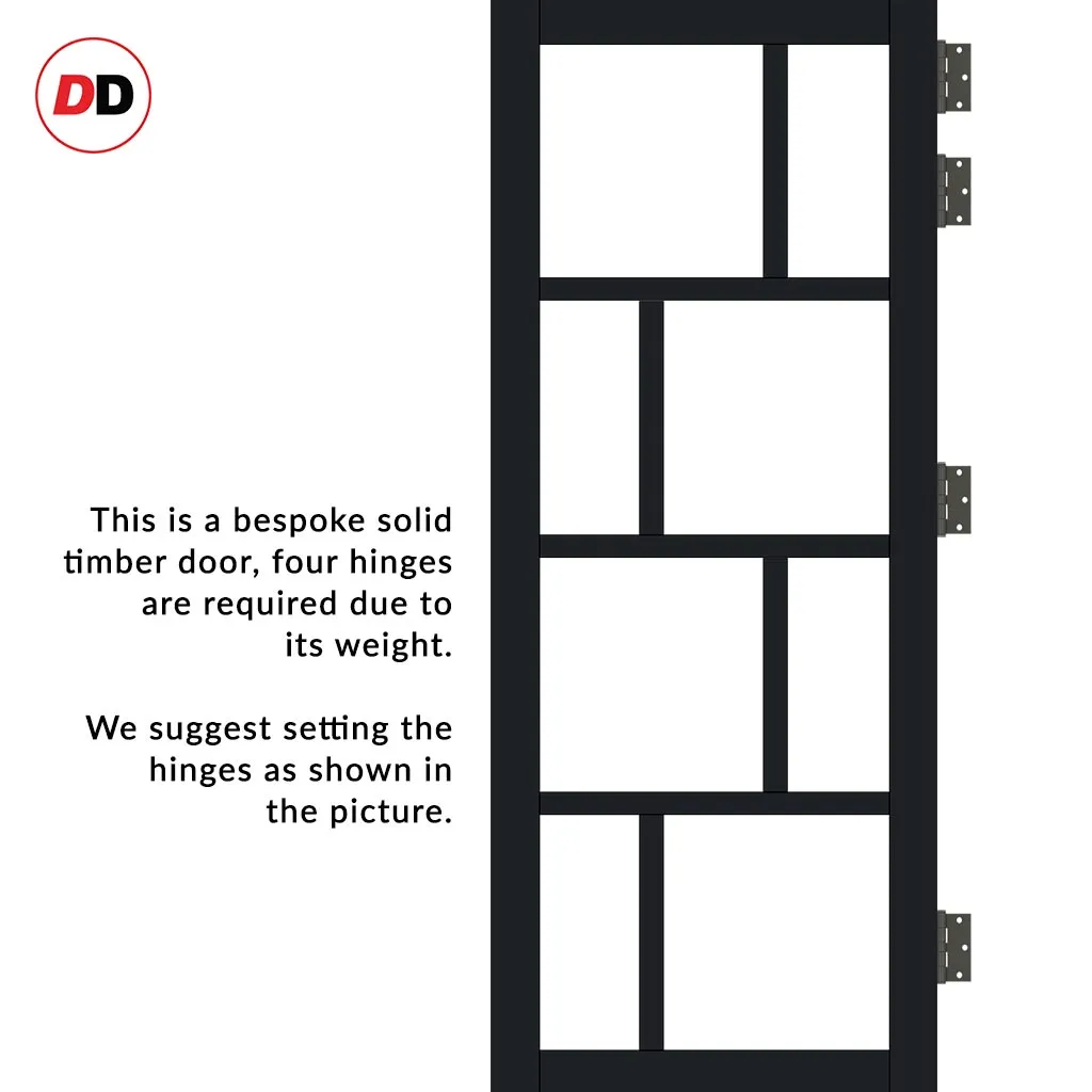 Room Divider - Handmade Eco-Urban® Kochi Door Pair DD6415F - Frosted Glass - Premium Primed - Colour & Size Options