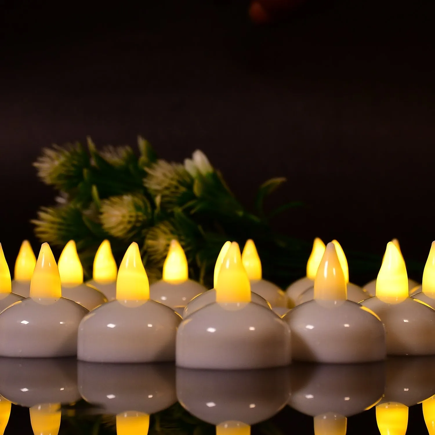 Set of 12 Flameless Floating Candles Battery Operated Tea Lights Tealight Candle - Decorative, Wedding.