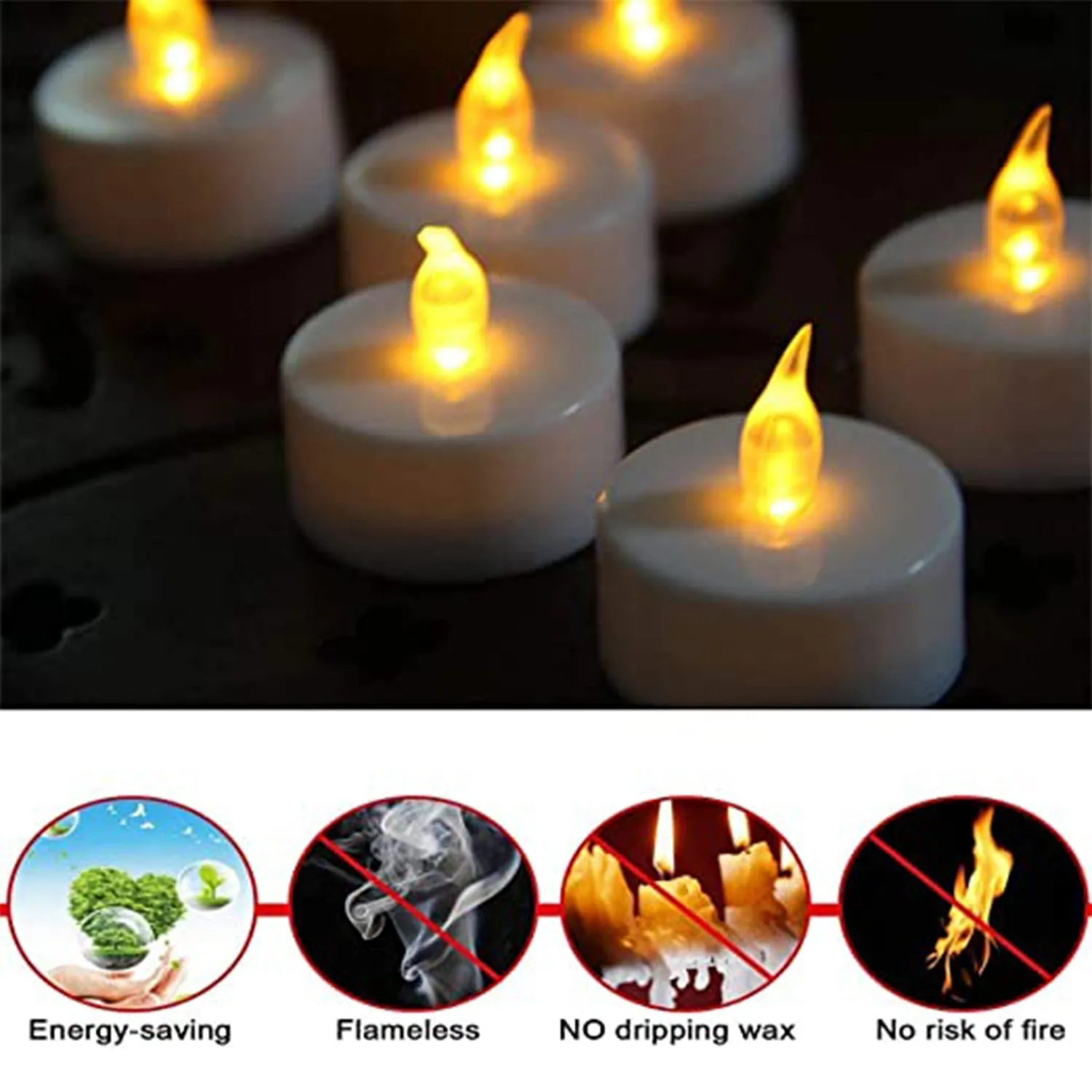 Set of 12 Flameless Floating Candles Battery Operated Tea Lights Tealight Candle - Decorative, Wedding.