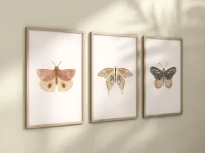 Set of 3 Butterfly Nursery Art Prints