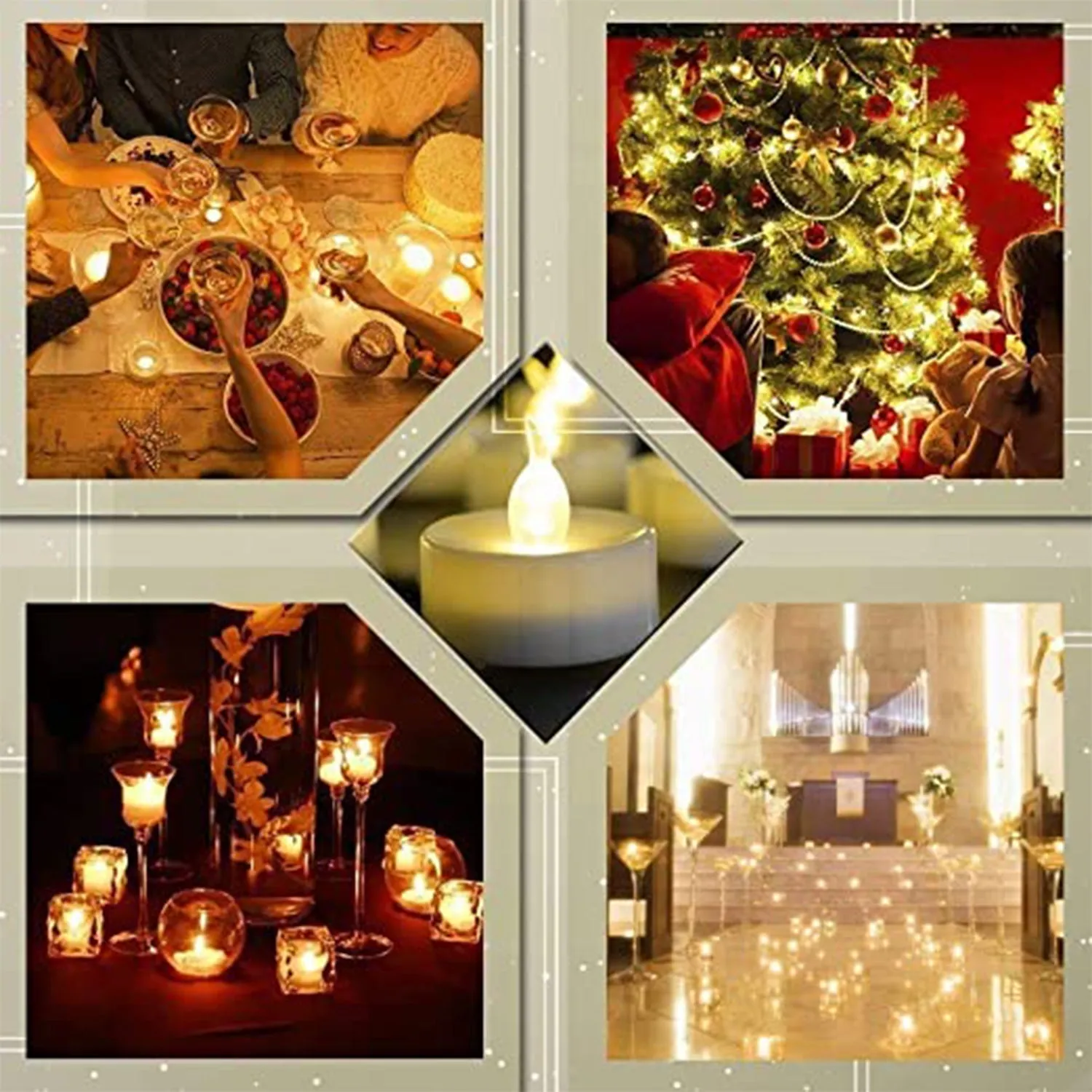 Set of 8Pcs With transparent box. Flameless Floating Candles Battery Operated Tea Lights Tealight Candle - Decorative, Wedding.