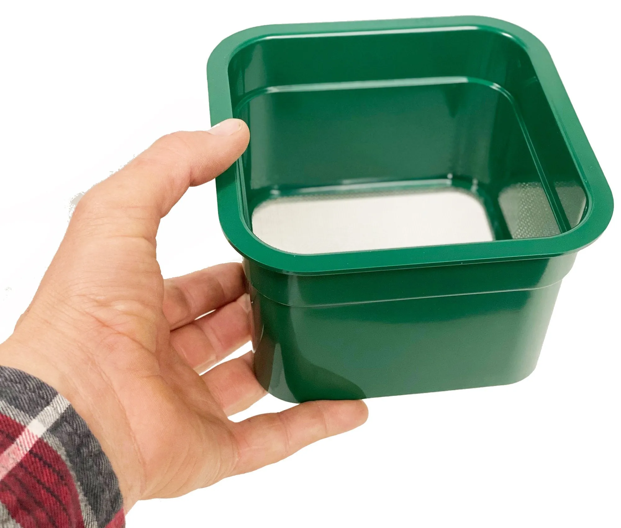 Sluice Fox 6 inch gold classifiers; set of four stacking sifting pans with stainless steel mesh strainers for gold panning; sharktootth and gem sifters; (Green)