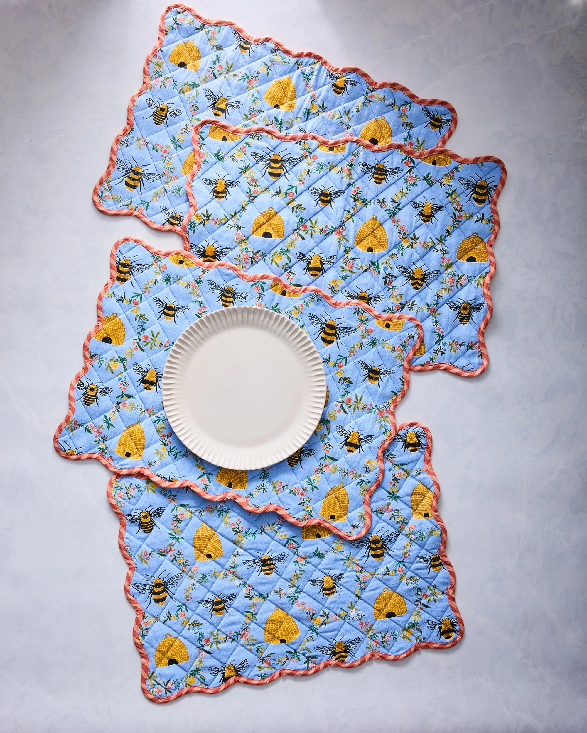 Sweet Bee - Placemats Set Of 4 - Soft Blue