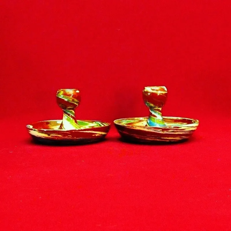 Two Desert Sands Pottery Candleholders