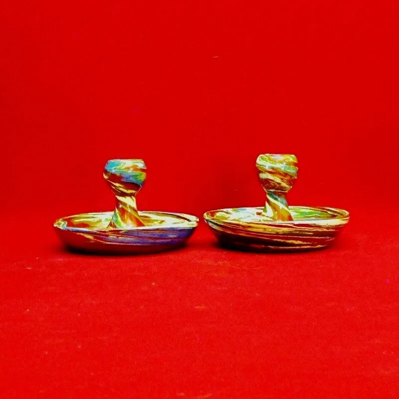 Two Desert Sands Pottery Candleholders