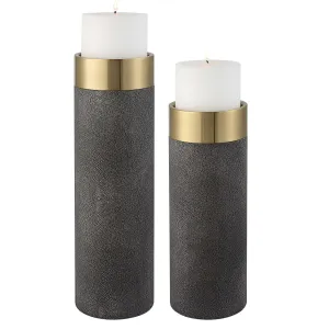 Wessex Grey Candle Holder- Set of 2